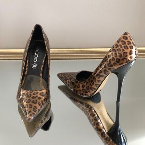 Aldo shiny leopard high heel pump 36